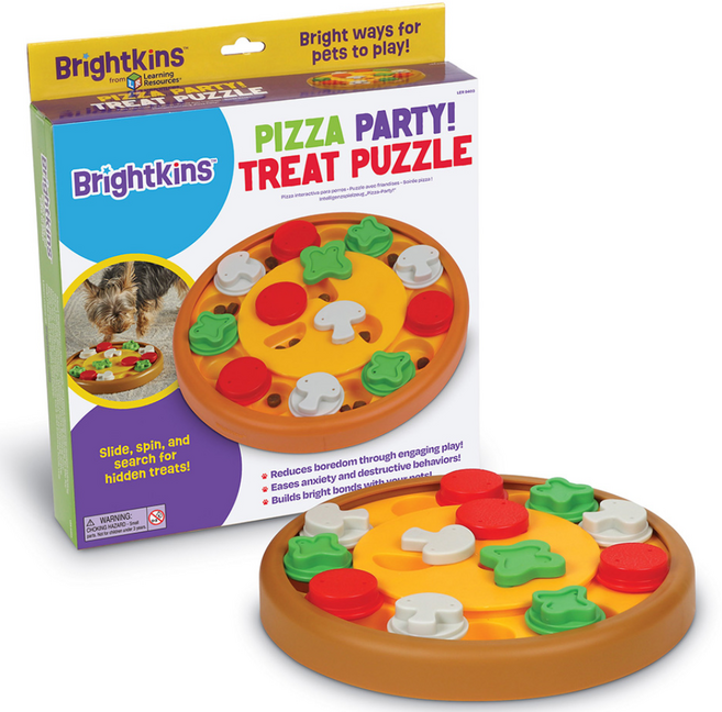 브라이트킨즈 반려동물 노즈워크 장난감 피자파티, 1개, 혼합색상