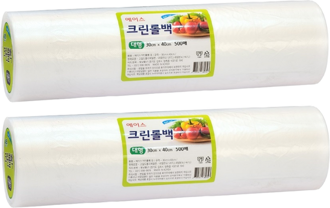 에이스 크린롤백 대 500매 x 2개, 대(L), 500개입