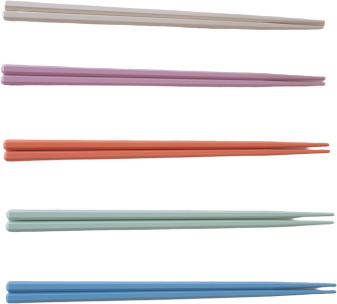 파스텔 육각 젓가락 5컬러 가벼운 그립감 좋은 젓가락, 화이트, 1세트