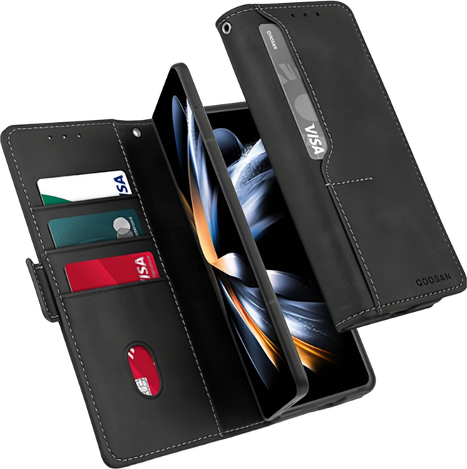 쿠산 갤럭시 Z폴드 케이스 카드 수납 가죽 플립 커버 다이어리