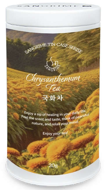 산그리메 국내산 유기농 국화차 20티백 틴케이스 고급선물용, 1개, 20개입, 1g