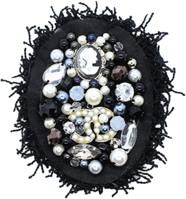 크리스크라운 코코 빈티지 수트 펄 브로치