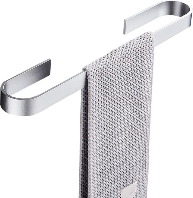 무타공 욕실 수건걸이 실내화 걸이, 실버, 1개