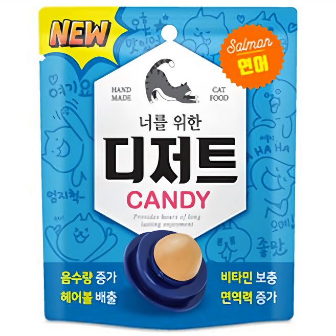 너를위한디저트 고양이캔디 고양이사탕 x 3개 고양이사탕, 연어맛, 3.5g