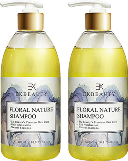 이케이뷰티 두피케어 탈모완화 천연샴푸 두피염증 가려움진정 비듬 가는머리 쉽게빠지는머리개선 두피냄새제거 약산성 남녀노소모두사용, 500ml, 2개