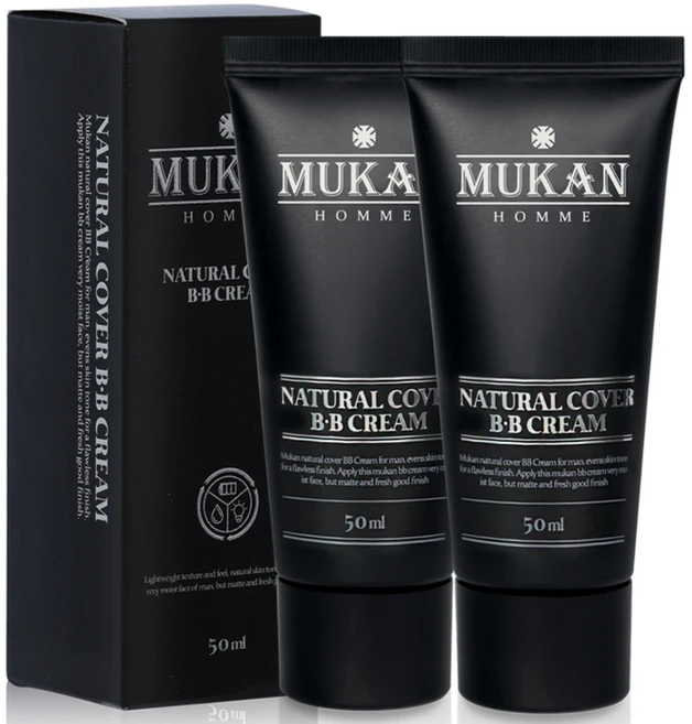 무칸 옴므 내츄럴 커버 비비크림 50ml, 내추럴, 2개 - 쿠팡