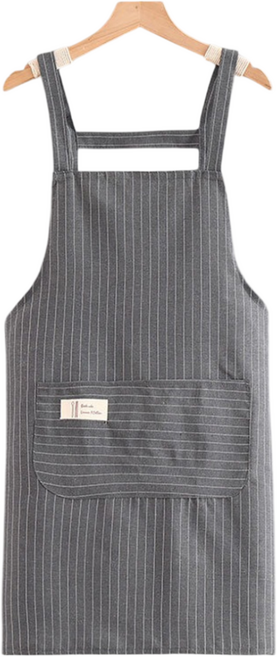 모드놀리 심플 스트라이프 코튼 앞치마, 1개, 그레이