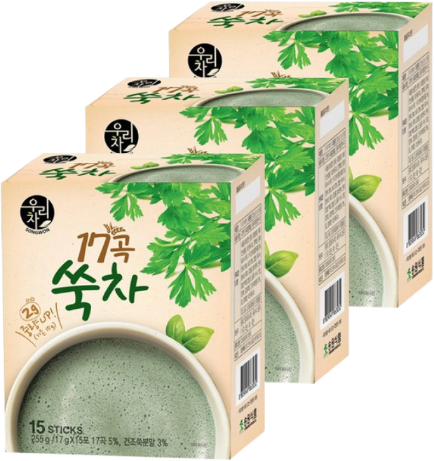 송원 17곡 쑥차, 17g, 15개입, 3개