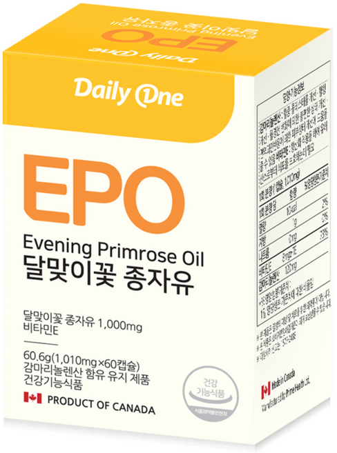 데일리원 달맞이꽃 종자유 감마리놀렌산, 1개, 60.6g