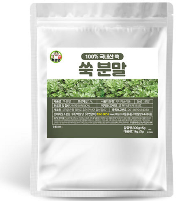 백장생 국내산 쑥가루 분말, 1개, 300g