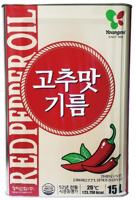 영미산업 영미 고추맛기름 15L, 1개