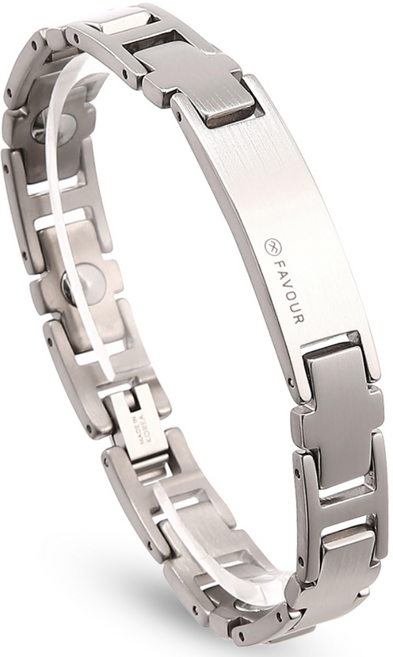 페이버 T640 게르마늄팔찌 /티타늄 헤어라인 디자인 /이니셜 무료각인 /남자 여자 커플 추천, 1개