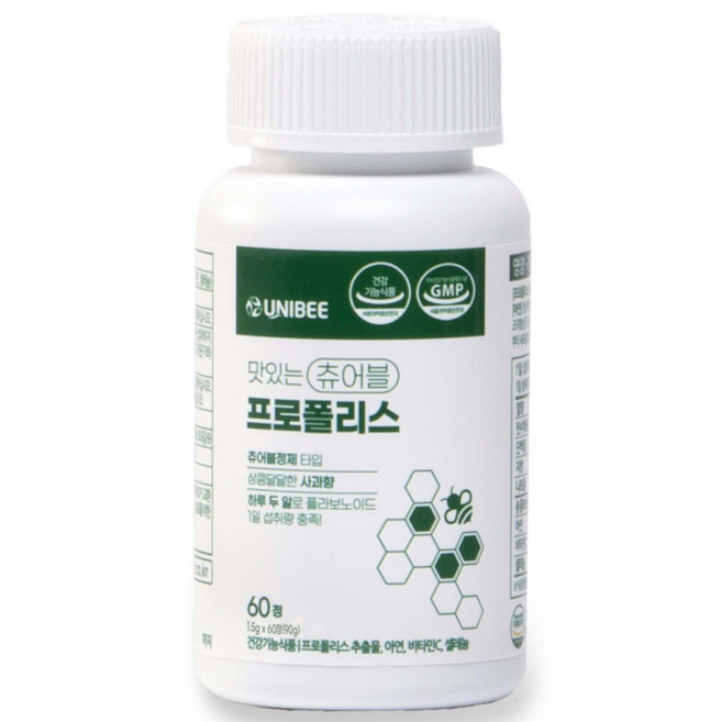 유니비이 츄어블 프로폴리스 아연 셀레늄 함유 90g, 60정, 1개