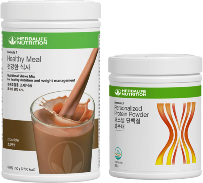 허벌라이프 단백질쉐이크 초코맛 Formula1 + 퍼스널 단백질 파우더 Formula3 체중조절용 체중조절용정품, 1개, 750g