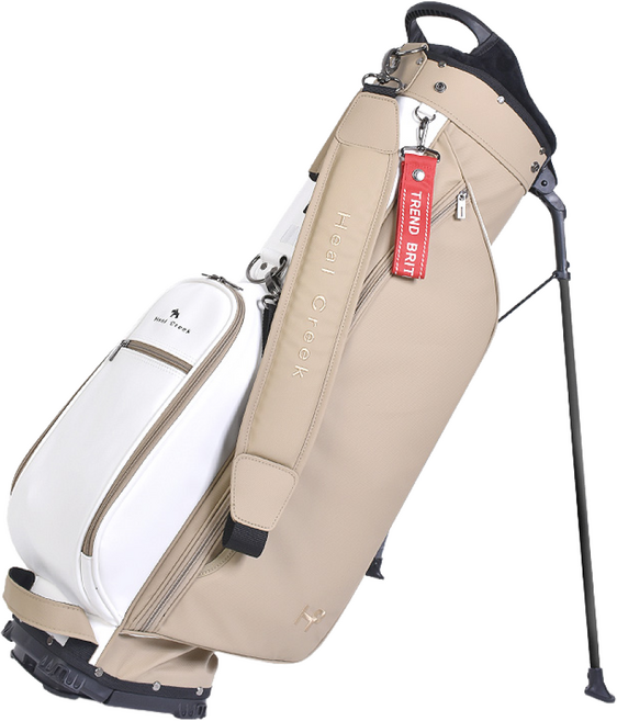 힐크릭 골프 브릭 베이직 슬림 스탠드백 남여공용 골프가방, 베이지