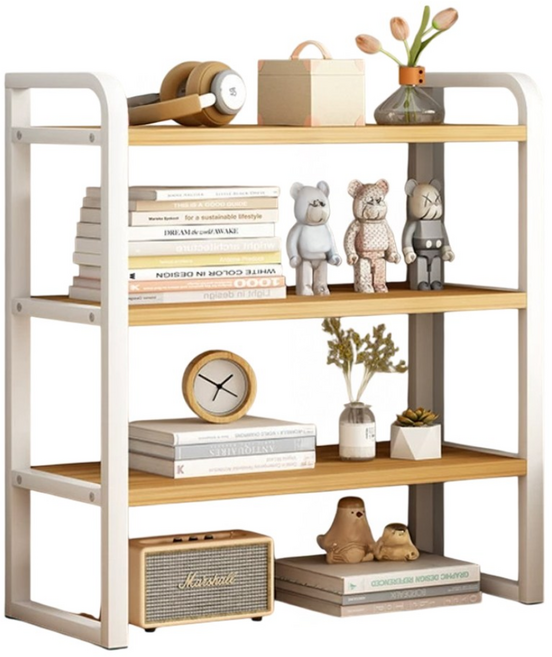 레디박스 책상 주방 욕실 정리 다용도 소형 수납 스탠드 미니 선반, 우드화이트, 3단