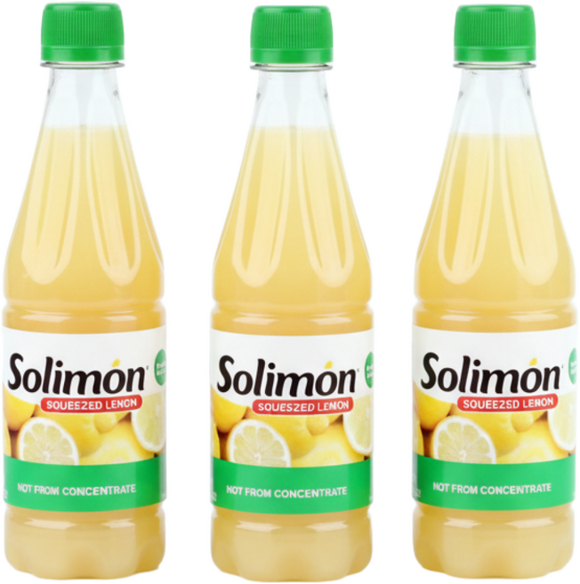솔리몬 스퀴즈드 레몬즙, 500ml, 3개