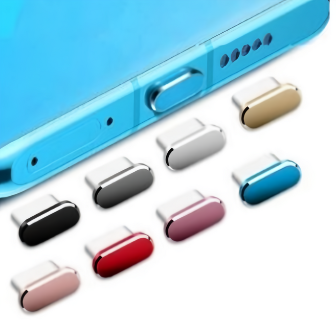 핫데이썸 C타입 충전 단자 보호캡, 실버, 6개