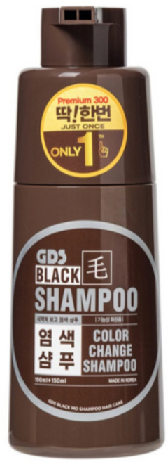 [쇼핑온TV] 딱한번 염색샴푸 300ml + 비닐장갑 새치염색, 흑갈색, 2개
