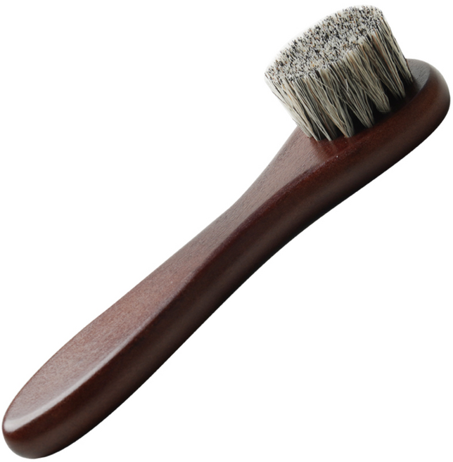 로모주 말털 브러쉬 손잡이형 구두솔 먼지제거, 브라운, 1개