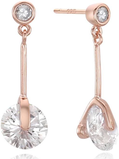 레베르 서클 포인트 데일리 큐빅 여성 귀걸이 실버핀 주얼리