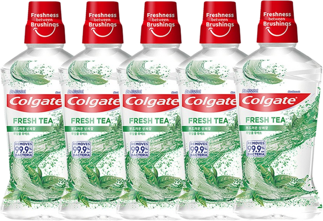 콜게이트 마우스워시 후레쉬 티, 750ml, 5개