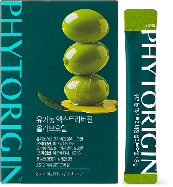 파이토리진 유기농 엑스트라버진 올리브오일 스틱 스페인산 올리브오일, 1박스, 112g