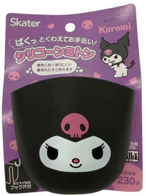 산리오 쿠로미 마이멜로디 냄비 손잡이 실리콘 주방 장갑 캐릭터 주방용품, 1개, 블랙 쿠로미