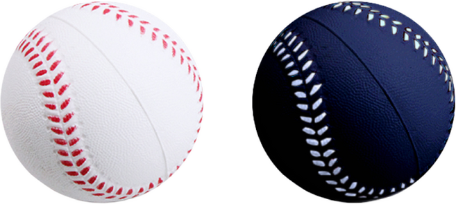 루키 어린이 공놀이 캐치볼 안전 야구공 소프트 미니 폼볼 (2개입), 1세트, 네이비화이트