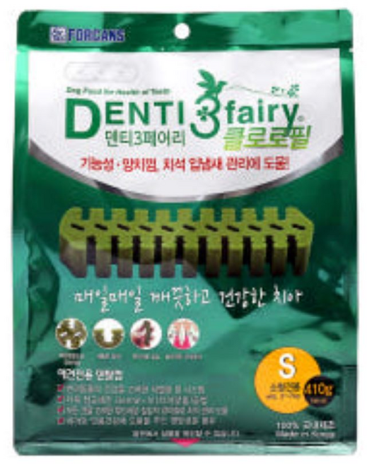 포켄스덴티페어리 포켄스 반려 동물 클로로필 덴탈 껌 S 410g, 덴탈껌, 1개