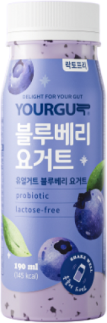 아침 간식 간편 마시는 락토프리 유얼거트 블루베리 요거트 190ml 12개