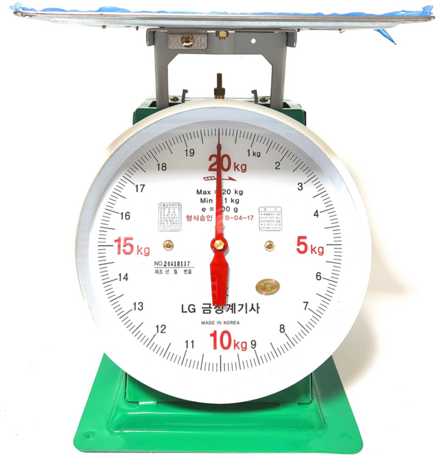 금성계기사 지시저울2/5/10/20/30/50 접시저울 시장저울 아날로그저울 계량저울 앉은뱅이저울 계량저울, 20kg/1눈금100g