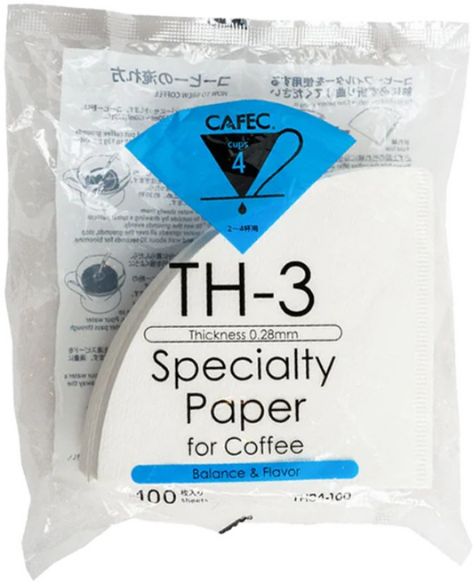 카펙 종이필터 커피 여과지 2~4인용 화이트 (100p) 미디움 다크 로스트 TH34 - 4컵, 1세트, 100개입