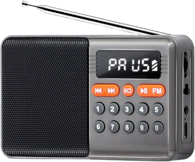 아크로 라디오고 AFR-101 FM라디오 효도라디오 소형 미니 블루투스 스피커 휴대용 등산용 낚시 라디오, 그레이, 라디오고 /AFR-101