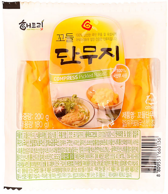 꼬들단무지 200G해트리푸드, 1개, 200g