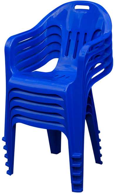 공룡플라스틱 웰빙의자 편의점 간이 야외 행사용 등받이 팔걸이 5개, 웰빙의자 청색