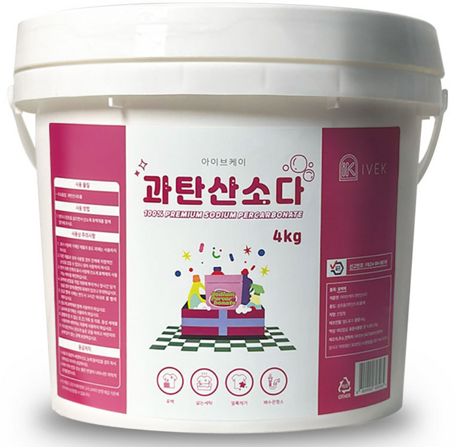 아이브케이 과탄산소다 버킷형, 4kg, 1개