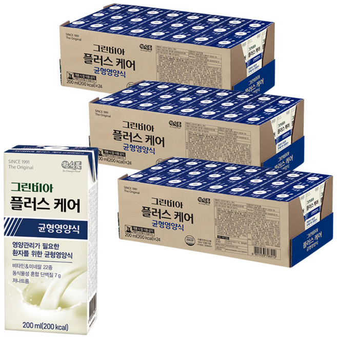그린비아 플러스케어 깔끔한맛, 200ml, 72개