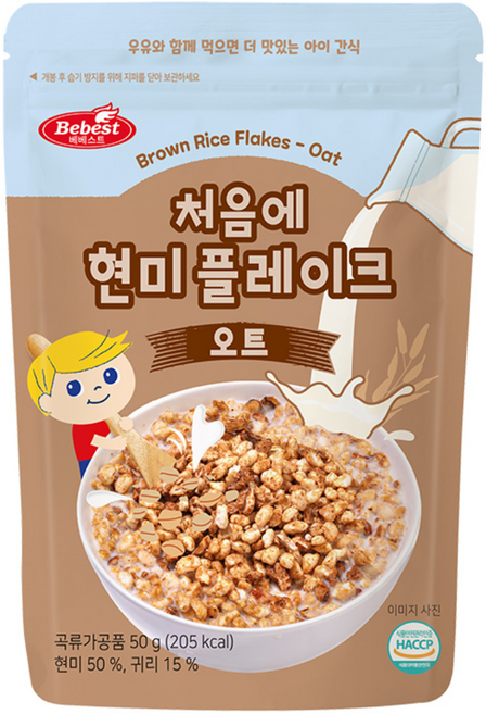 베베스트 처음에 현미 플레이크 시리얼 오트 50g, 10개