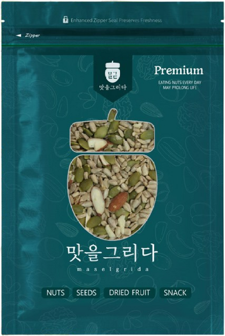 맛을 그리다 씨드믹스 500g / A급 믹스견과 베이킹 멸치볶음 반찬 토핑 호박씨 해바라기씨 아몬드슬라이스, 1개