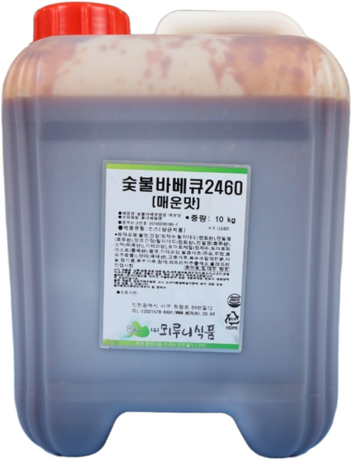 뫼루니식품 매운숯불바베큐양념 치킨소스 중간 매운맛 60 10KG 숯불향, 1개