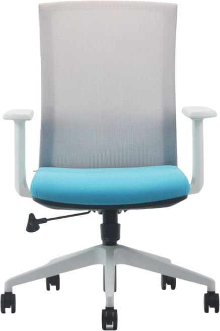 일본정품브랜드 OFFICE . STAR ENE-X 사무용 의자 회의실용 학생용 컴퓨터 메쉬 체어, 흰색 + 회색 + 하늘색