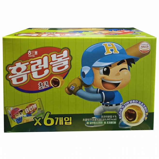 홈런볼 초코 128g x 6개입 대용량 초코볼 해태 홈런볼, 768g, 1개