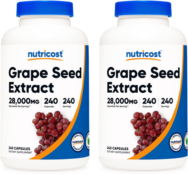 뉴트리코스트 포도씨 추출물 28 000mg 240캡슐 2병, 240정, 2개