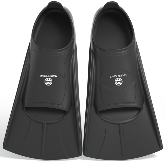 마린웨이브 편안한 착용감 오리발 숏핀 스노클링 필수품, 블랙