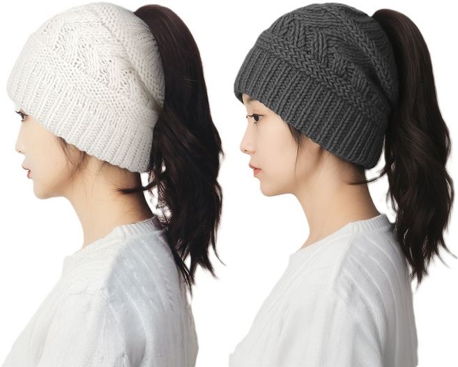 여성 니트 골프 모자 머리채를 드러내다 1+1