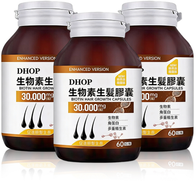DHOP 生物素養髮囊 30000mg 促進頭髪生長, 4個, 四瓶裝, 60顆