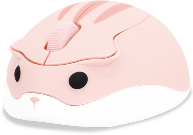 하드라인 햄찌마우스 햄스터마우스 무선 무소음 HDL-002, 핑크