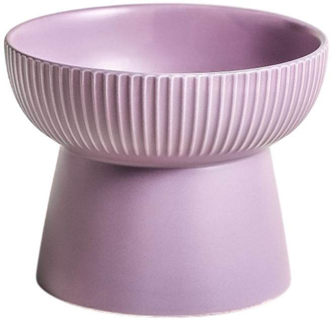 펫어벤져스 위생적인 강아지밥그릇 고양이물그릇 급체방지 세라믹 경사형 식기, 1개, 퍼플 평면형