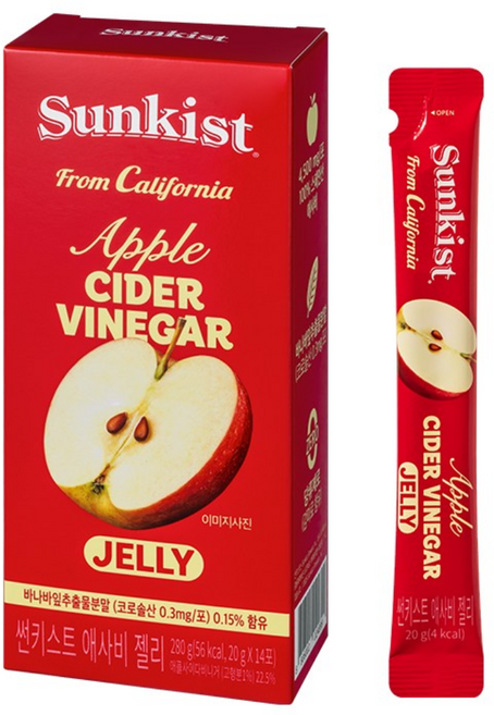 썬키스트 애사비 젤리 애플사이다비니거 탱글 포켓 스틱젤리, 1개, 280g